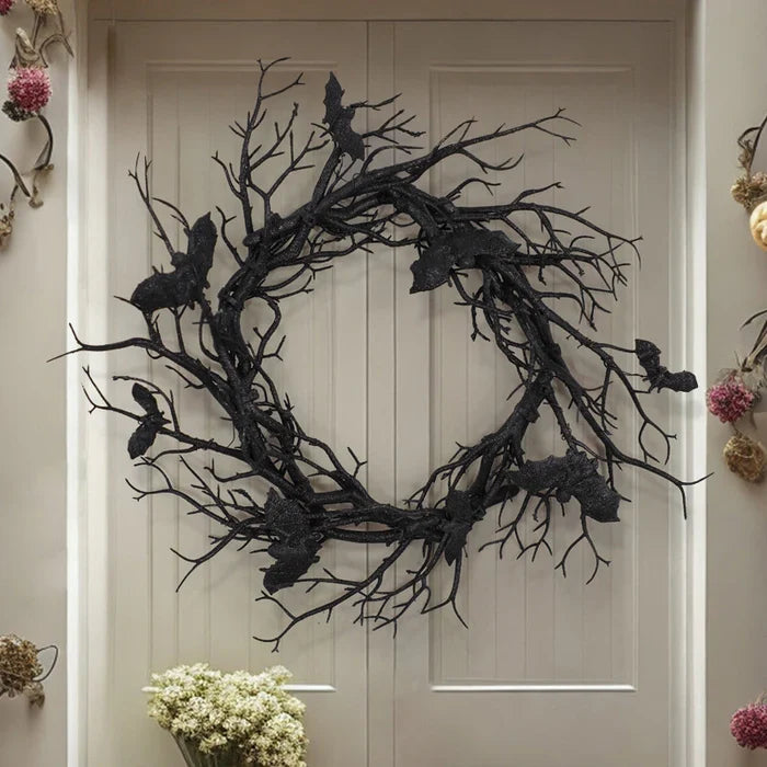 Halloween Bats LED Lights Wreath