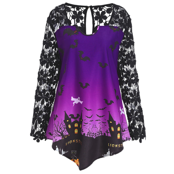 Halloween Lace Casual Top
