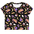 Halloween Treat alternative crop top in black with coffin cakes and marshmallow ghosts