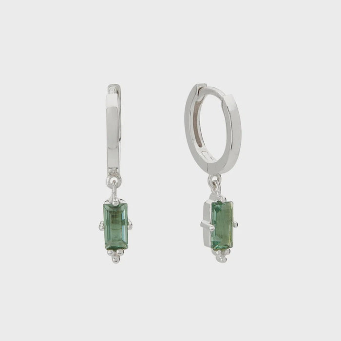 Hanging Huggies with Green Quartz | Sterling Silver - Suzie Anderson Home