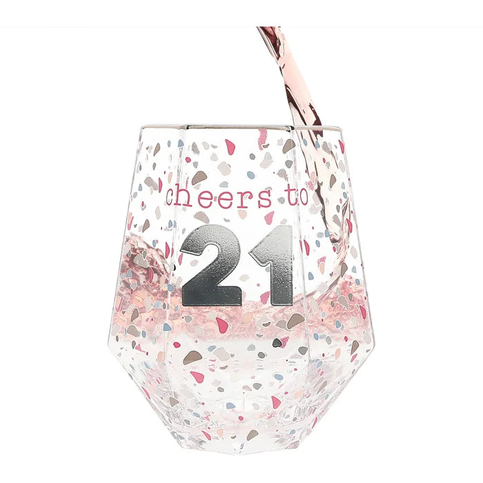 HC - Cheers To 21 - Geometric Glass - 16oz #75309