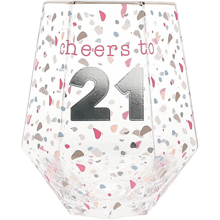 HC - Cheers To 21 - Geometric Glass - 16oz #75309