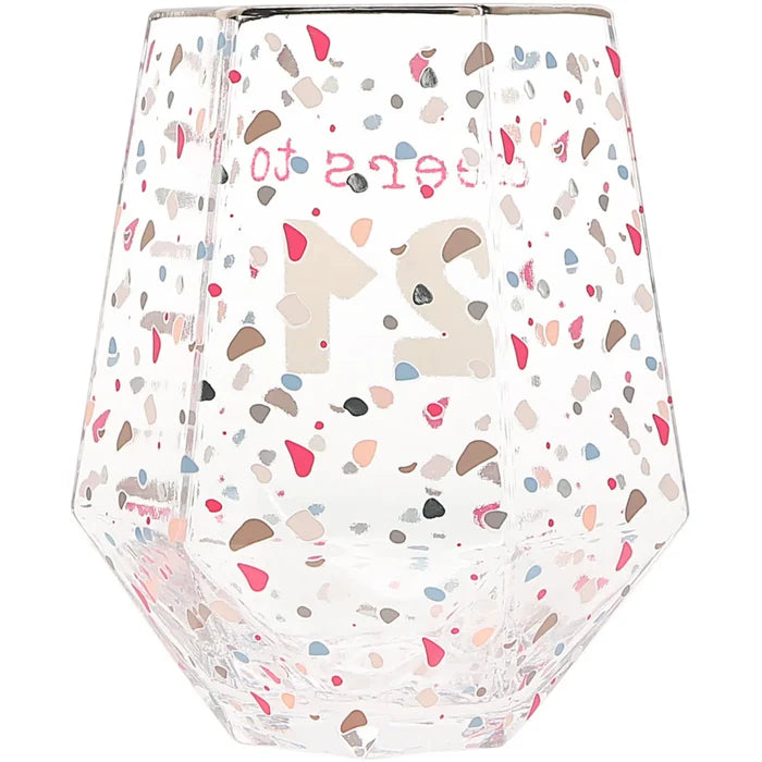 HC - Cheers To 21 - Geometric Glass - 16oz #75309