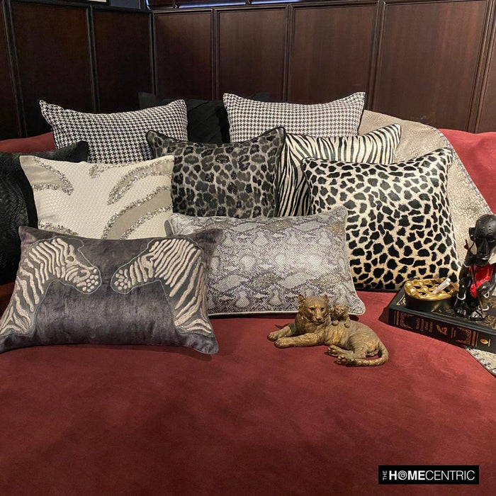 Hello Cow - Gold Velvet Throw Pillow Cover