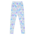 Under the Sea kawaii high-waisted leggings in blue with pink jellyfish and coral seashells