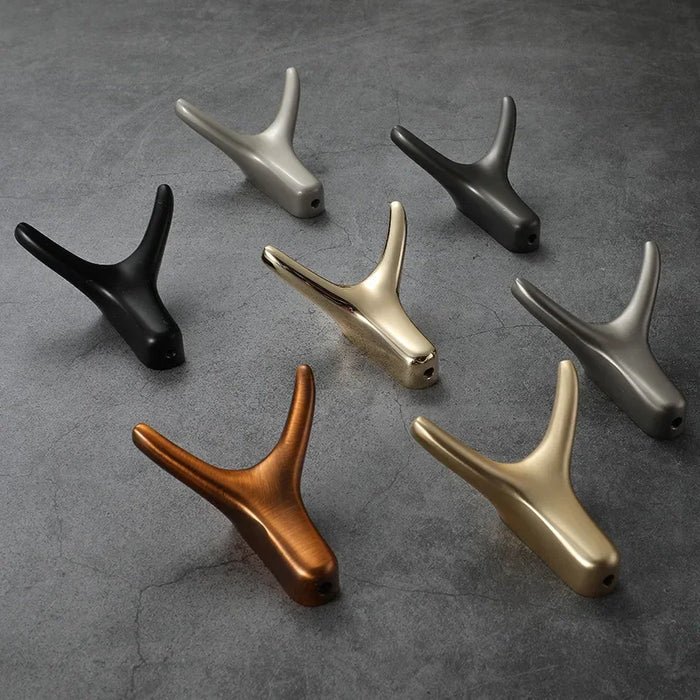 Modern metal wall hooks in sleek finishes for stylish home decor