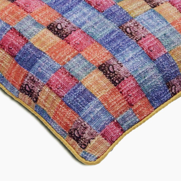 Hue Check Burlap Decorative Euro Sham