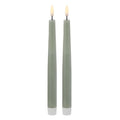 Hughe Pair LED Dinner Candles | Green