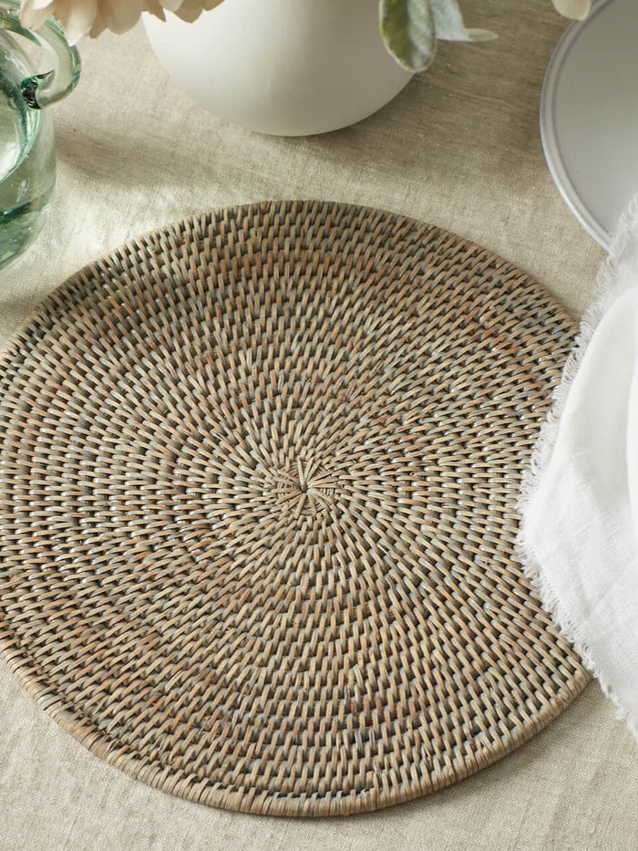 Iona Rattan Placemats - Grey - Set of 4