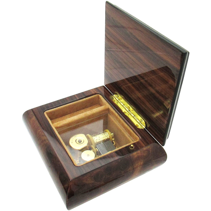 Italian Music Box, ", Elm Wood Ribbon Floral Inlay