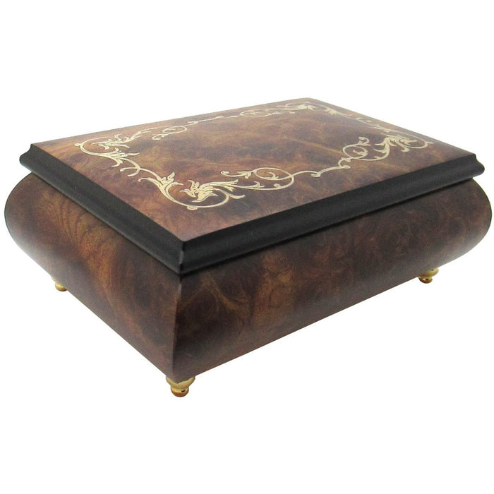 Italian Music Box, ", Matte Elm, Arabesque Wood Inlay