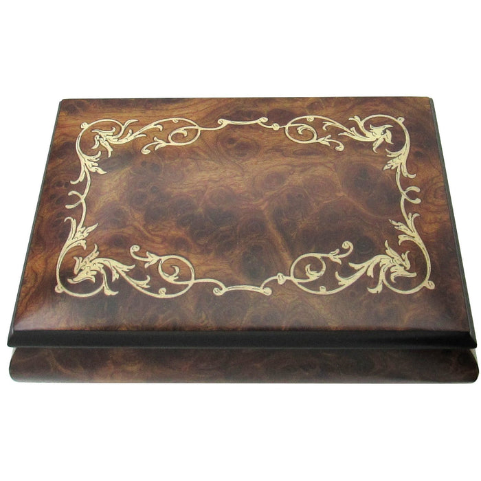 Italian Music Box, ", Matte Elm, Arabesque Wood Inlay