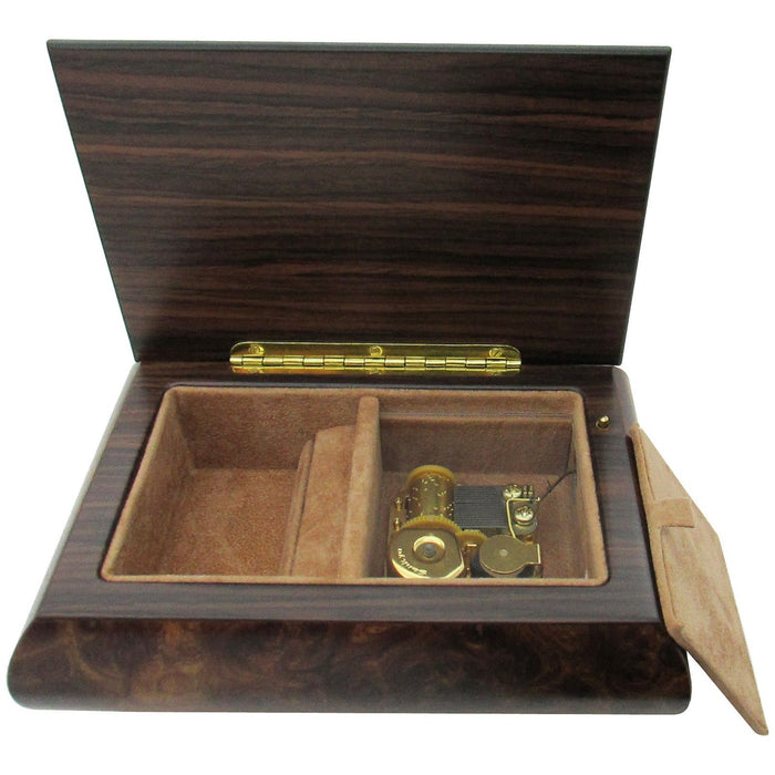 Italian Music Box, ", Matte Elm, Arabesque Wood Inlay