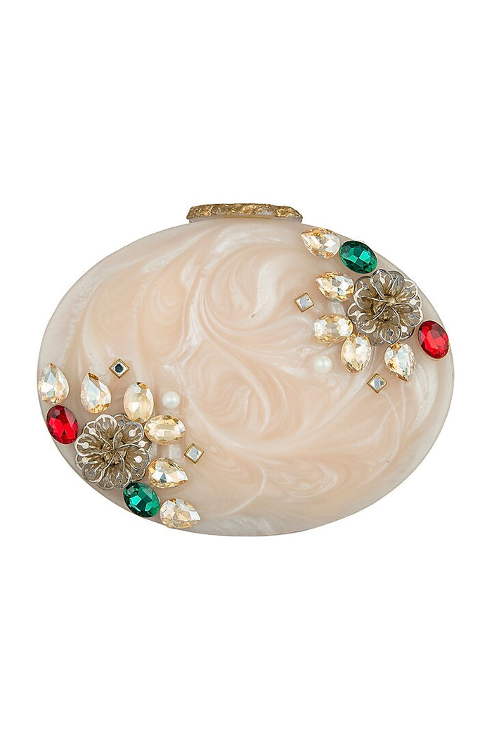 Ivory Agate Resin Clutch