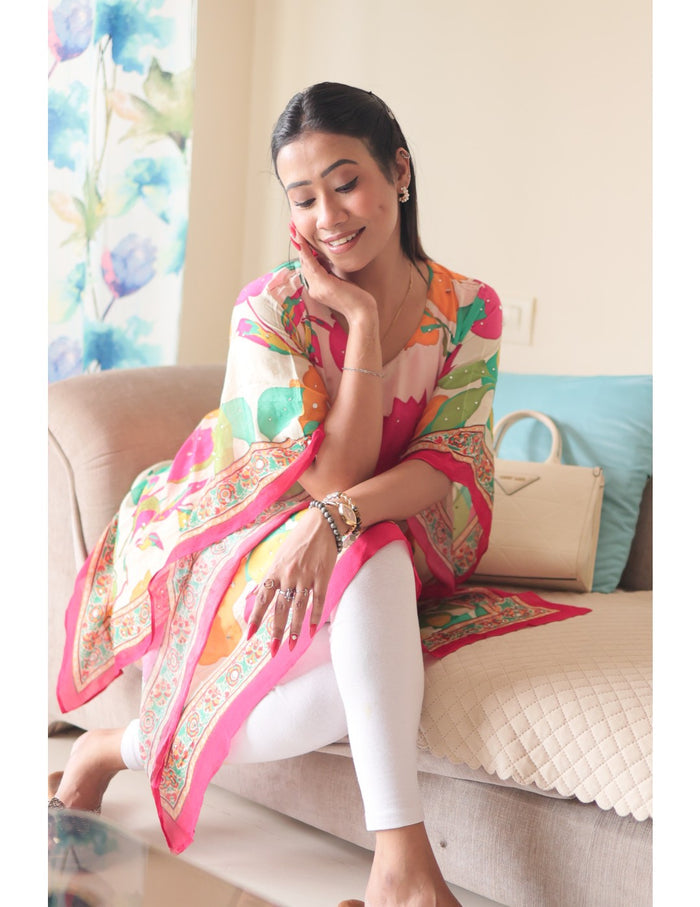 Ivory Bloom Kaftan