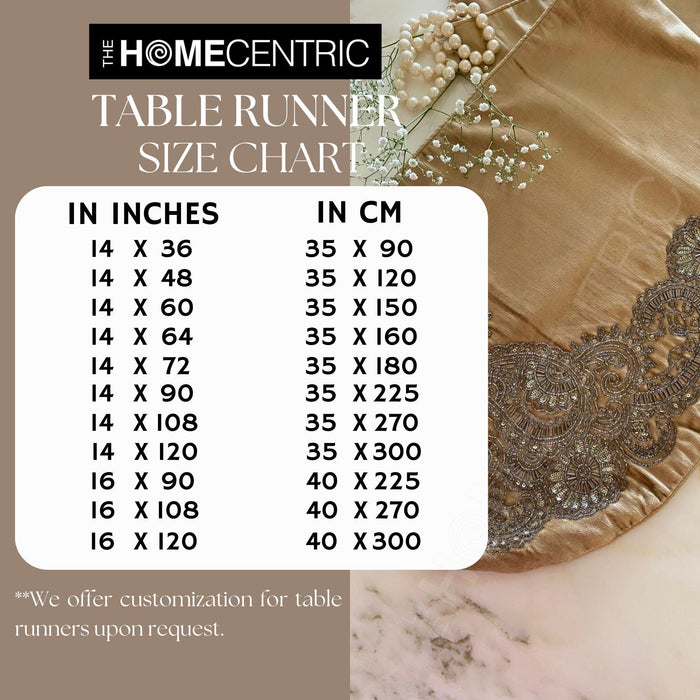 Ivory Cotton Decorative Table Runners - Creamy Blooms