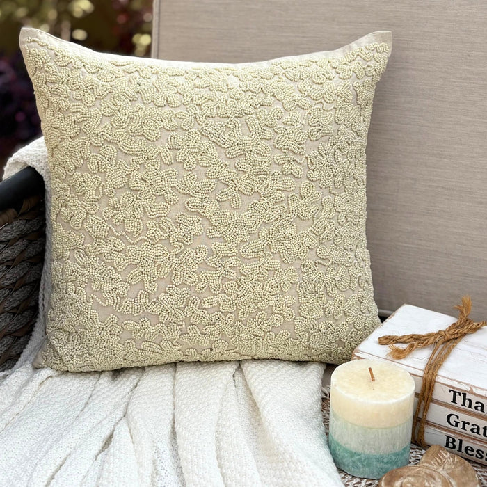 Ivory Cotton Linen Throw Pillow Cover - Ivory Dreams