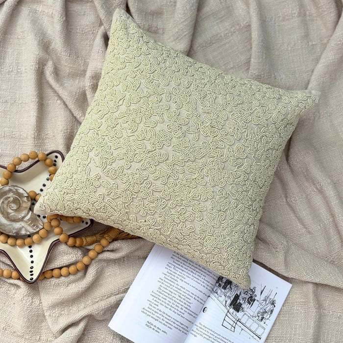 Ivory Cotton Linen Throw Pillow Cover - Ivory Dreams