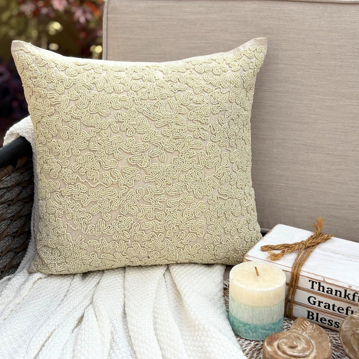 Ivory Cotton Linen Throw Pillow Cover - Ivory Dreams