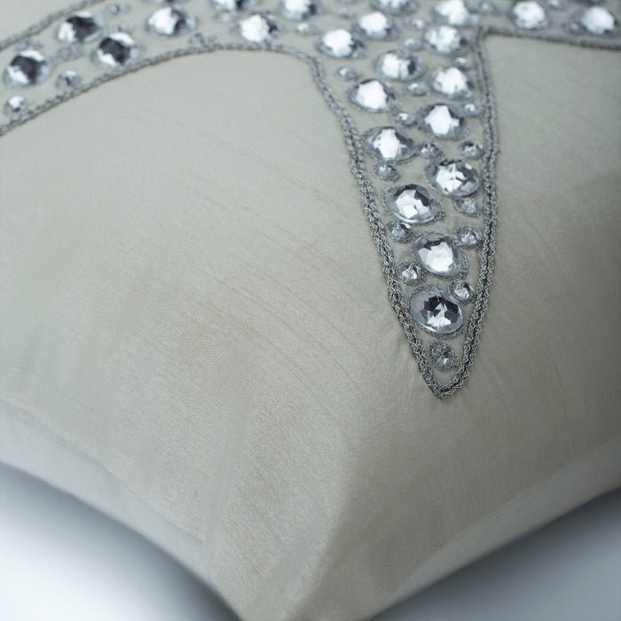Ivory Cotton Linen Throw Pillow Cover - Starfish Crystals