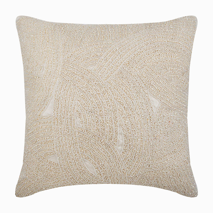 Ivory Galaxy Beaded Throw Pillow Cover