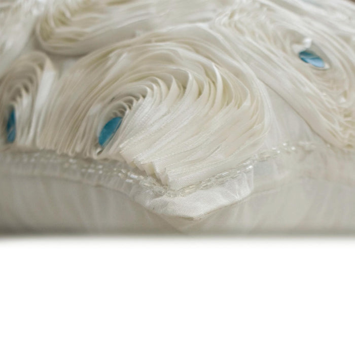 Ivory Roses - Ivory Art Silk Throw Pillow Cover