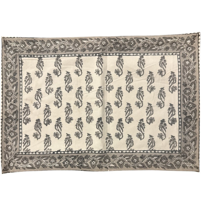 Jaipur Cotton Placemat & Napkin Set (6) | Grey & White | Bindi - Suzie Anderson Home