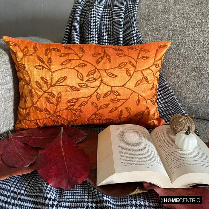 Juicy - Art Silk Orange Decorative Decorative Lumbar  Pillow Cover