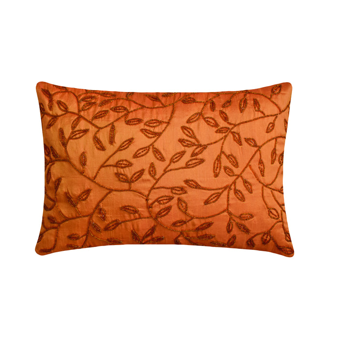 Juicy - Art Silk Orange Decorative Decorative Lumbar  Pillow Cover