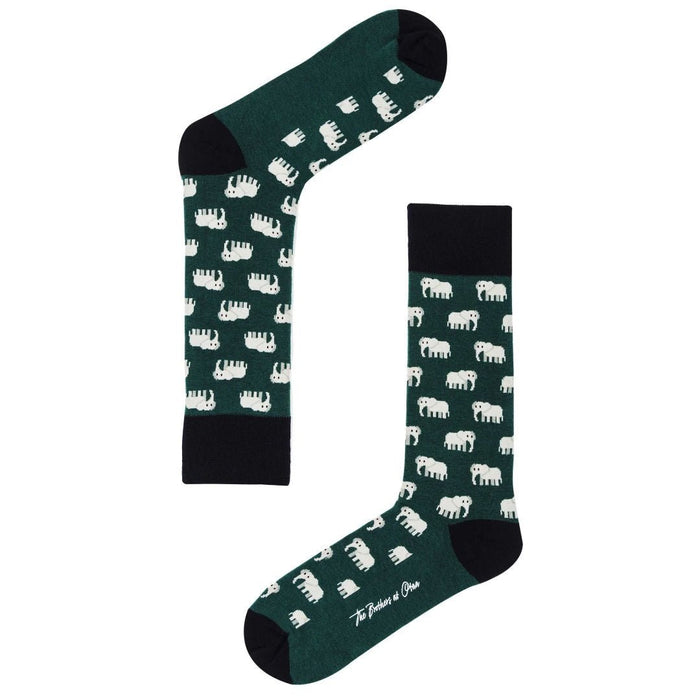 Jungle Elephant Cotton Blend Socks - Suzie Anderson Home
