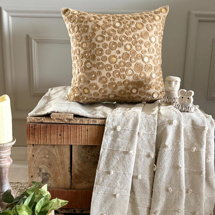Jute Centric - Natural Beige Cotton Linen Throw Pillow Cover