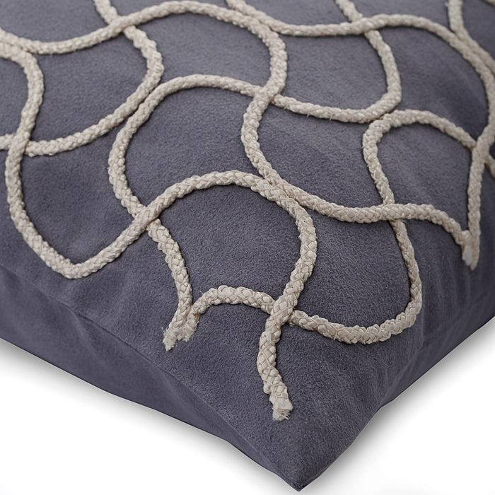 Jute Entangled - Gray Suede Decorative Euro Sham