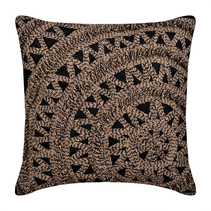 Jute Rebel - Black Art Silk Decorative Euro Sham