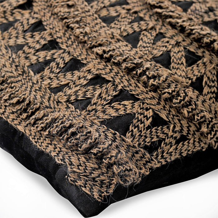 Jute Rebel - Black Art Silk Decorative Euro Sham