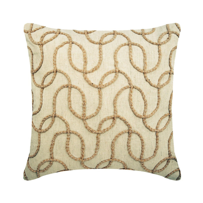 Jute Shoot - Natural Beige Cotton Linen Throw Pillow Cover