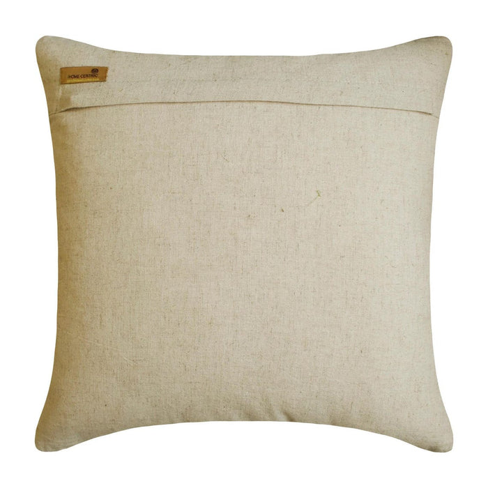 Jute Trellis - Natural Beige Cotton Linen Throw Pillow Cover