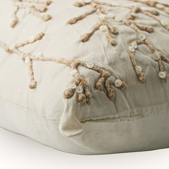 Jute Willow - Ivory Art Silk Decorative Euro Sham