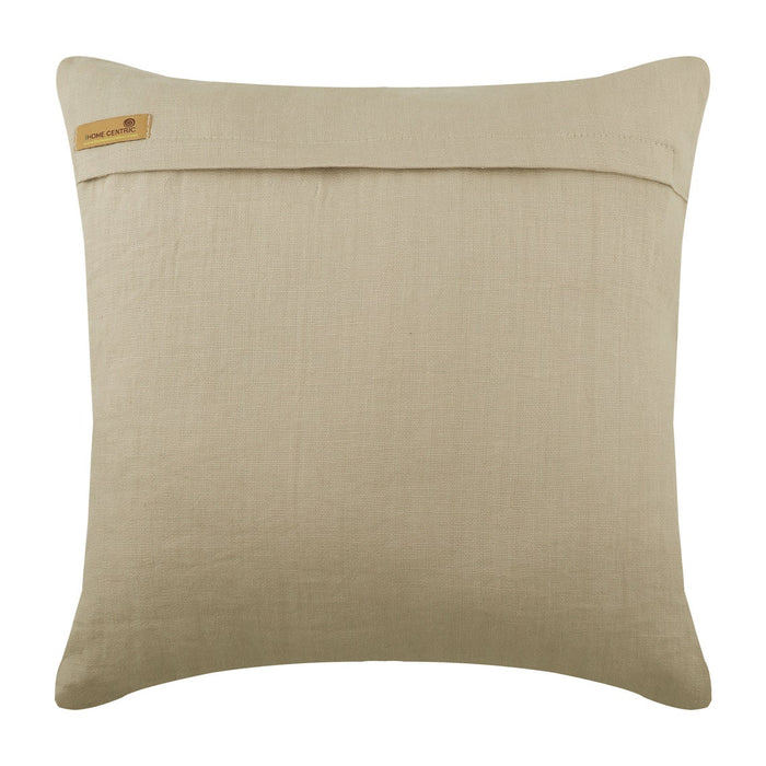 Jutty Damask - Beige Linen Throw Pillow Cover