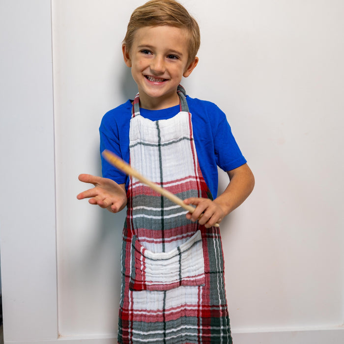 Kids Lightweight Apron - Holiday Plaid