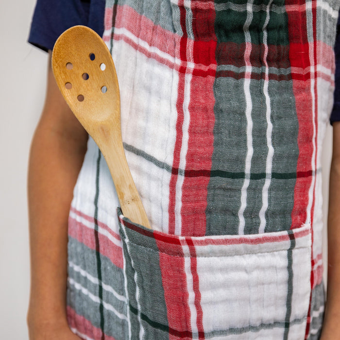 Kids Lightweight Apron - Holiday Plaid