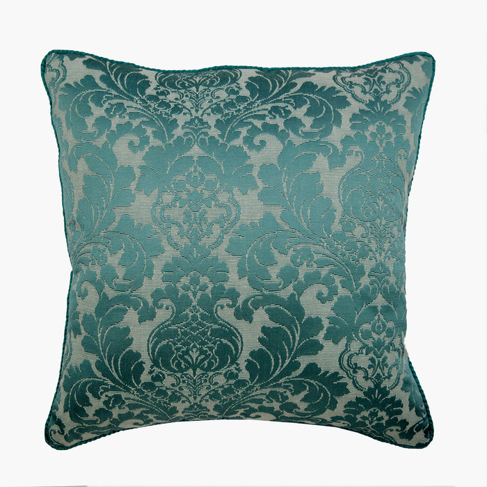 King Damask - Blue Jacquard Silk Decorative Euro Sham