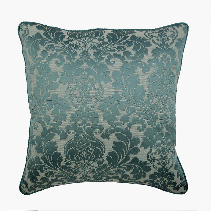 King Damask - Blue Jacquard Silk Decorative Euro Sham