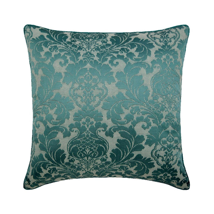 King Damask - Blue Jacquard Silk Throw Pillow Cover