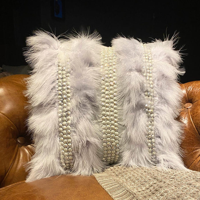 Kitty Fur - Grey Silk Halloween Throw Pillow Cover