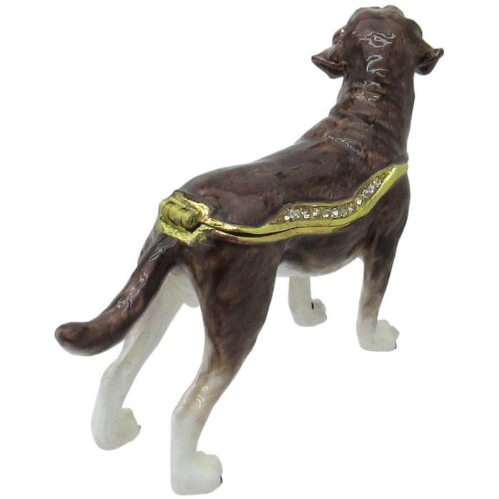 Labrador Retriever Jeweled Trinket Box Austrian Crystals, Brown