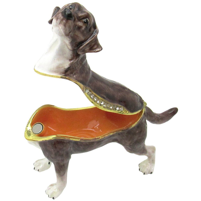 Labrador Retriever Jeweled Trinket Box Austrian Crystals, Brown