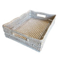 Lace Rattan Tray | White Wash (BOWRAL) - Suzie Anderson Home