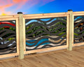 Pool Waves Railing Panel Insert - Madison Iron and Wood