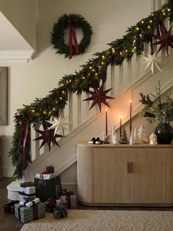 Large Burgundy Detailed Paper Star