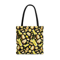 Stylish Lemon Tote Bag (Black) featuring a vibrant lemon pattern, perfect for everyday use and easy to carry.